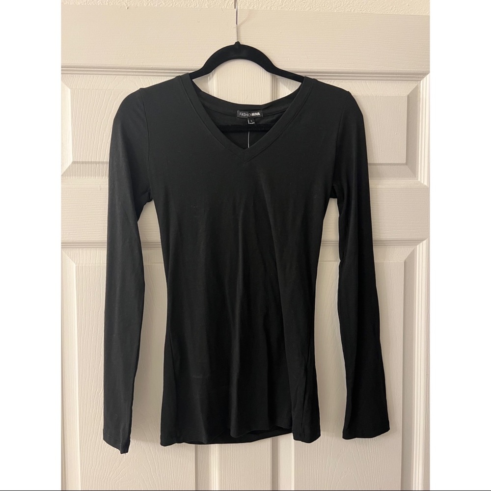 FASHIONNOVA Your Everyday Long Sleeve Tee - Black